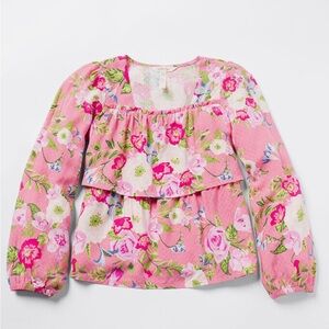 Matilda Jane Enchanted Garden Always Blooming Floral Pink Top Size 10